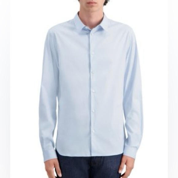 The Kooples Men’s Button Down Fitted Shirt Size Large Light Blue - Picture 1 of 11